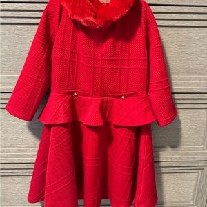 Janie and Jack Red Dress with Faux Fur